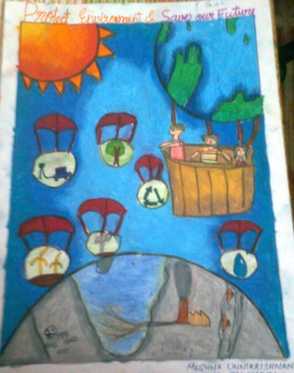 saveenvironment#environment#earth#pollution#drawings#schoolprojects |  Poster drawing, Earth day drawing, Easy drawings