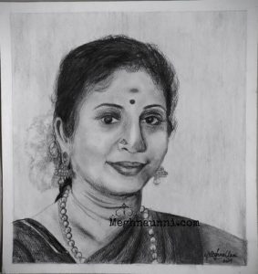 Portrait Sketch of a South Indian Lady – Meghnaunni.com