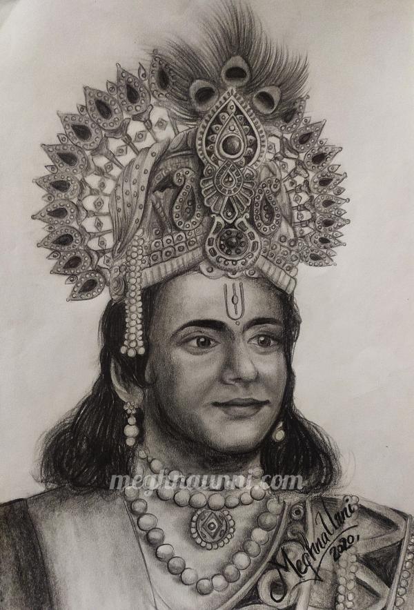  Get 31 Pencil Sketch Lord Krishna Drawing With Colour