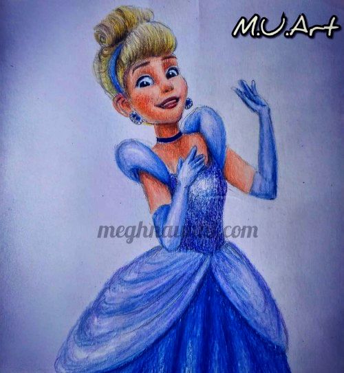Pencil Color Disney Princess Drawing. | Disney character drawings, Princess  drawings, Character drawing