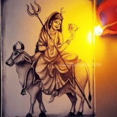 Navaratri Day 1 | Maa Shailaputri Devi Painting