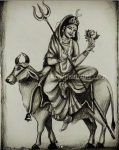 Navaratri Day 1 | Maa Shailaputri Devi Painting – Meghnaunni.com