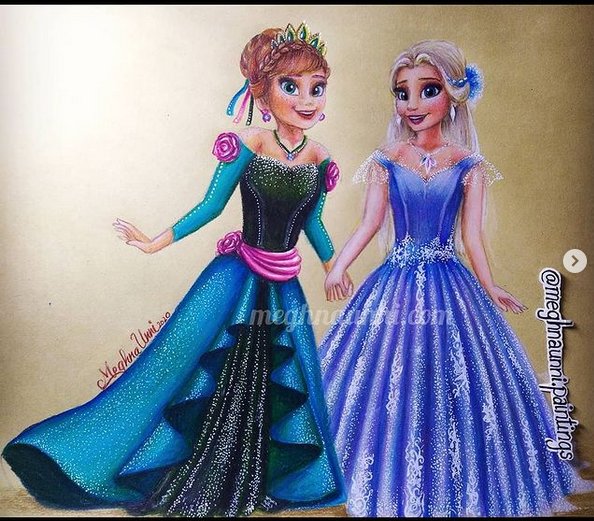 Elsa And Anna Drawing Image - Drawing Skill
