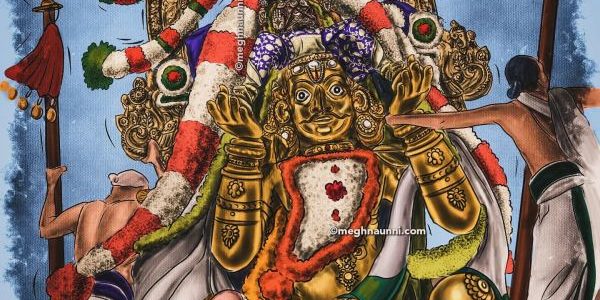 Varadar Vaikasi Brahmotsavam Day 3: GARUDA VAHANAM / Garuda Sevai Painting