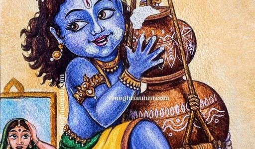 Bala Krishna Painting : BALA SERIES-7