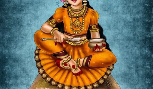 Bāla Navarātri Day 4 : Bāla Annapurna Devi | Navaratri Painting Series 2024