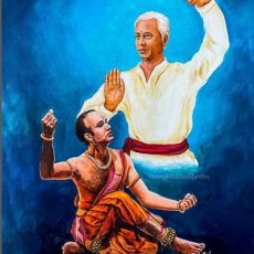 Shri Jaikishore Mosalakanti with Guru Dr. Vempatti Chinna Satyam Acrylic Painting