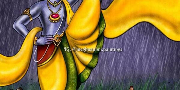 Thiruppavai Pasuram 3: ONGI ULAGALANDHA UTHAMAN Painting