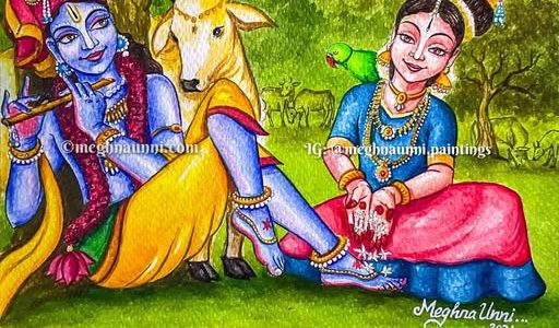 Thiruppavai Pasuram 5: MATHURAI MAINDHAN Painting